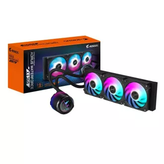 GIGABYTE vodní chladič AORUS WATERFORCE X II 360, 2x120mm ARGB, LCD displej, LGA1851, AM5 GIGABYTE vodní chladič AORUS WATERFORCE X II 360, 2x120mm ARGB, LCD displej, LGA1851, AM5