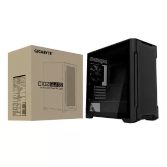 GIGABYTE case GB-C102G, Mid Tower, 2x USB3.0, Průhledná bočnice, 2x 120mm Fan, černá GIGABYTE case GB-C102G, Mid Tower, 2x USB3.0, Průhledná bočnice, 2x 120mm Fan, černá