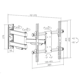Otočný sklopný výsuvný držák Tv Fiber Mounts Raptor Otočný sklopný výsuvný držák Tv Fiber Mounts Raptor