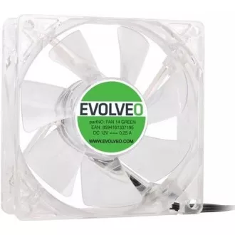 EVOLVEO 14L1GR ventilátor 140mm, 4 LED zelený, 3pin