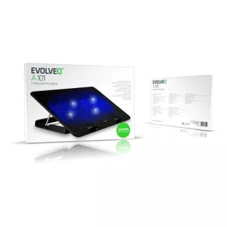 EVOLVEO Chladící podložka pro NTB A101, až 17", 2x 120mm Ventilátor, Modré podsvícení, černá EVOLVEO Chladící podložka pro NTB A101, až 17", 2x 120mm Ventilátor, Modré podsvícení, černá