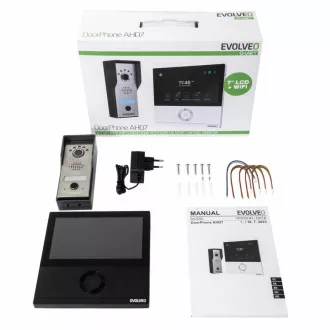 EVOLVEO DoorPhone AHD7, Sada domácího WiFi videotelefonu s ovládáním brány nebo dveří černý monitor EVOLVEO DoorPhone AHD7, Sada domácího WiFi videotelefonu s ovládáním brány nebo dveří černý monitor