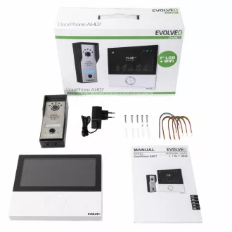 EVOLVEO DoorPhone AHD7, Sada domácího WiFi videotelefonu s ovládáním brány nebo dveří bílý monitor EVOLVEO DoorPhone AHD7, Sada domácího WiFi videotelefonu s ovládáním brány nebo dveří bílý monitor