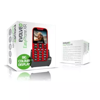 EVOLVEO EasyPhone XR, mobilní telefon pro seniory s nabíjecím stojánkem, červená EVOLVEO EasyPhone XR, mobilní telefon pro seniory s nabíjecím stojánkem, červená