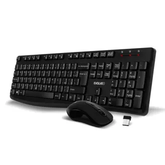 EVOLVEO Set klávesnice a myši K1050, Bezdrátové 2.4GHz, CZ+SK, černá EVOLVEO Set klávesnice a myši K1050, Bezdrátové 2.4GHz, CZ+SK, černá