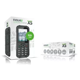 EVOLVEO StrongPhone X5, vodotěsný odolný Dual SIM telefon, černo-šedá