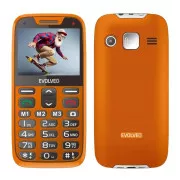 EVOLVEO EasyPhone XR, mobilní telefon pro seniory s nabíjecím stojánkem, oranžová