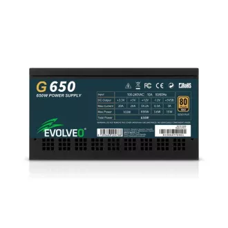 EVOLVEO G650 zdroj 650W, 80+ GOLD, ATX 3.1, aPFC, 140 mm ventilátor EVOLVEO G650 zdroj 650W, 80+ GOLD, ATX 3.1, aPFC, 140 mm ventilátor