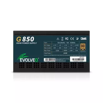 EVOLVEO G850 zdroj 850W, 80+ GOLD, ATX 3.1, aPFC, 140 mm ventilátor EVOLVEO G850 zdroj 850W, 80+ GOLD, ATX 3.1, aPFC, 140 mm ventilátor