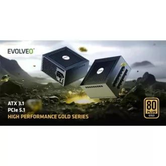 EVOLVEO G850 zdroj 850W, 80+ GOLD, ATX 3.1, aPFC, 140 mm ventilátor EVOLVEO G850 zdroj 850W, 80+ GOLD, ATX 3.1, aPFC, 140 mm ventilátor