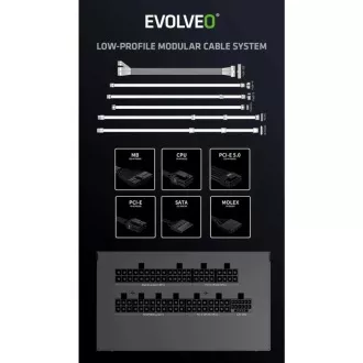 EVOLVEO G850 zdroj 850W, 80+ GOLD, ATX 3.1, aPFC, 140 mm ventilátor EVOLVEO G850 zdroj 850W, 80+ GOLD, ATX 3.1, aPFC, 140 mm ventilátor