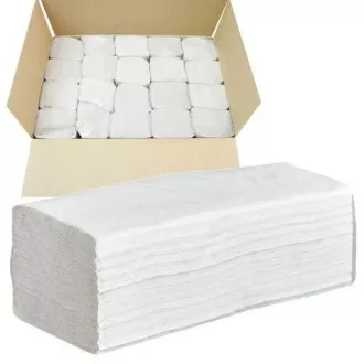Ručníky pap. Z-Z 2vrs. bílé 100% celuloza 23x21cm 20x150ks=3000ks v krab Ručníky pap. Z-Z 2vrs. bílé 100% celuloza 23x21cm 20x150ks=3000ks v krab