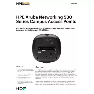 Aruba AP-535 (RW) Dual Radio 4x4:4 802.11ax Internal Antennas Unified Campus AP RENEW JZ336A Aruba AP-535 (RW) Dual Radio 4x4:4 802.11ax Internal Antennas Unified Campus AP RENEW JZ336A
