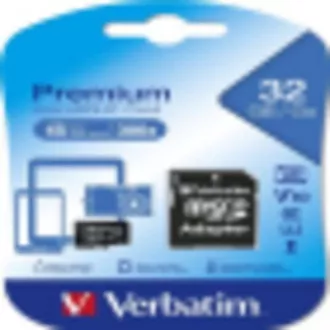 VERBATIM MicroSDHC karta 32GB Premium, U1 + SD adaptér VERBATIM MicroSDHC karta 32GB Premium, U1 + SD adaptér