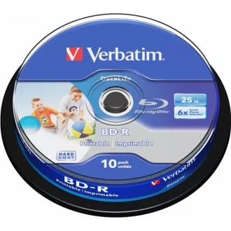 VERBATIM BD-R SL Datalife HTL (10-pack)Blu-Ray/Spindle/6x/25GB Wide Printable