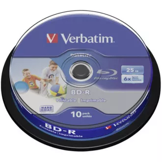 VERBATIM BD-R SL Datalife HTL (10-pack)Blu-Ray/Spindle/6x/25GB Wide Printable