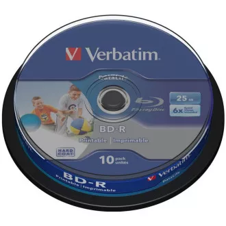 VERBATIM BD-R SL Datalife HTL (10-pack)Blu-Ray/Spindle/6x/25GB Wide Printable