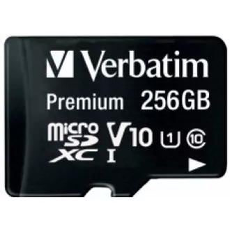 VERBATIM MicroSDXC karta 256GB Premium, U1 + adaptér VERBATIM MicroSDXC karta 256GB Premium, U1 + adaptér