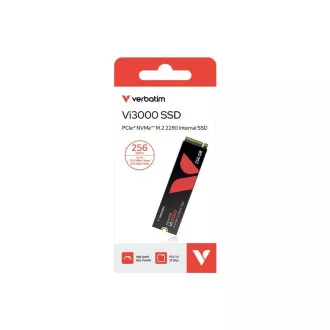 VERBATIM SSD Vi3000 Internal PCIe NVMe M.2 SSD 256GB, W 1300/ R 3300 MB/s