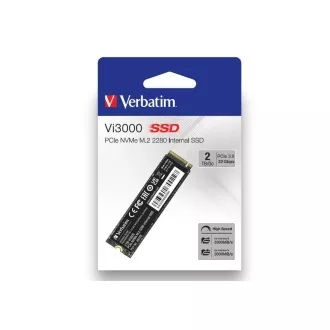 VERBATIM SSD Vi5000 Internal PCIe NVMe M.2 SSD 2TB, W 4300/ R 5000 MB/s VERBATIM SSD Vi5000 Internal PCIe NVMe M.2 SSD 2TB, W 4300/ R 5000 MB/s