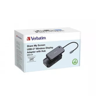VERBATIM Display Adapter WDA-01 Share My Screen 1080P, USB-C hub VERBATIM Display Adapter WDA-01 Share My Screen 1080P, USB-C hub