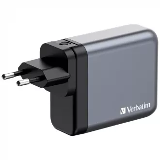 VERBATIM GaN Nabíječka do sítě GNC-140, 140W, 3x USB-C, 1x USB VERBATIM GaN Nabíječka do sítě GNC-140, 140W, 3x USB-C, 1x USB