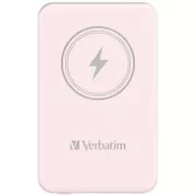 VERBATIM Powerbanka Charge 'n' Go, Magnetická, 5000 mAh, USB-C, Růžová