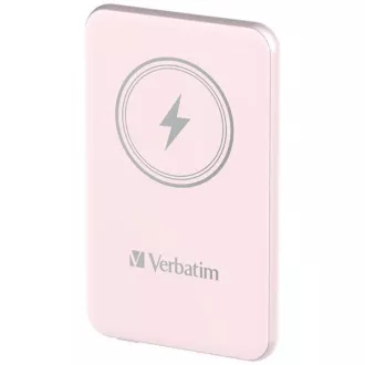 VERBATIM Powerbanka Charge 'n' Go, Magnetická, 5000 mAh, USB-C, Růžová VERBATIM Powerbanka Charge 'n' Go, Magnetická, 5000 mAh, USB-C, Růžová