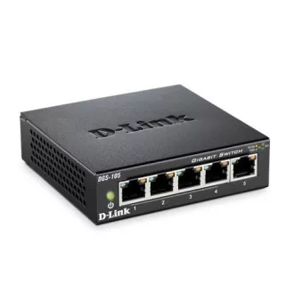 D-Link DGS-105 5-port Gigabit Metal Housing Desktop Switch D-Link DGS-105 5-port Gigabit Metal Housing Desktop Switch