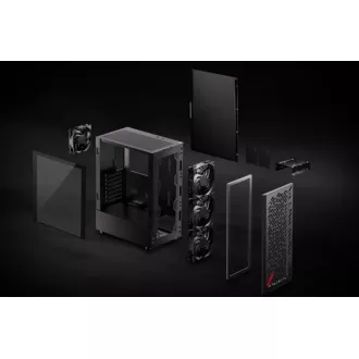 ADATA XPG case VALOR AIR Mid-Tower, bez zdroje, 4x 120mm Fan, Černá