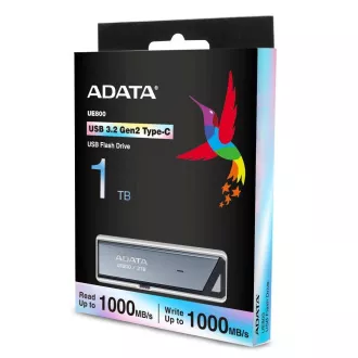 ADATA Flash Disk 1TB UE800, USB 3.2 USB-C, Elite drive, šedá ADATA Flash Disk 1TB UE800, USB 3.2 USB-C, Elite drive, šedá