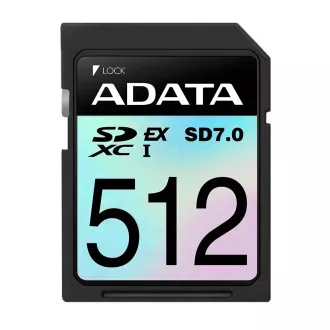 ADATA SDXC karta 512GB Extreme, PCIe Gen3, UHS-I, C10, V30, (R:800/W:700 MB/s) ADATA SDXC karta 512GB Extreme, PCIe Gen3, UHS-I, C10, V30, (R:800/W:700 MB/s)