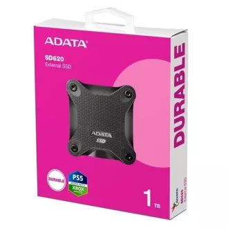 ADATA Externí SSD 1TB SD620, USB Micro-B, USB 3.2 Gen 2, R:520/W:460MB/s, černá ADATA Externí SSD 1TB SD620, USB Micro-B, USB 3.2 Gen 2, R:520/W:460MB/s, černá