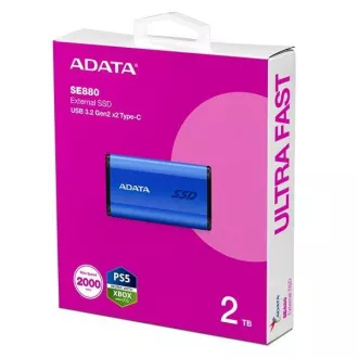 ADATA Externí SSD 2TB SE880, USB-C 3.2 Gen 2x2, R:2000/W:2000MB/s, modrá ADATA Externí SSD 2TB SE880, USB-C 3.2 Gen 2x2, R:2000/W:2000MB/s, modrá