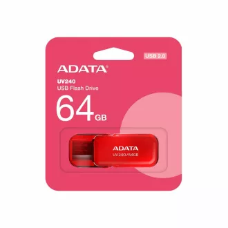 ADATA Flash Disk 64GB UV240, USB 2.0, červená