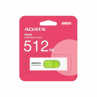 ADATA Flash Disk 512GB UV320, USB 3.2, bílo-zelená ADATA Flash Disk 512GB UV320, USB 3.2, bílo-zelená