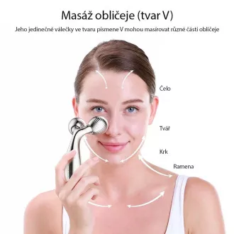 TOUCHBEAUTY 1613AS Masážní váleček na obličej stříbrný