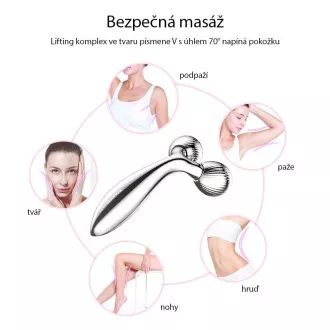 TOUCHBEAUTY 1613AS Masážní váleček na obličej stříbrný