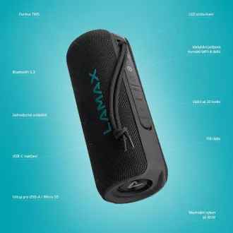 LAMAX LightNote1 - přenosný reproduktor LAMAX LightNote1 - přenosný reproduktor