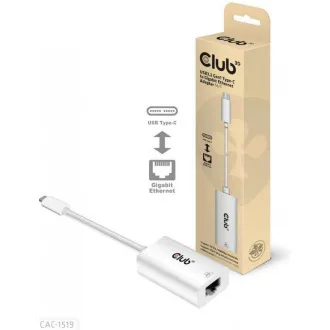 Club3D Adaptér aktivní USB 3.2 typ C na LAN (Gigabit Ethernet - 1Gb), 20cm Club3D Adaptér aktivní USB 3.2 typ C na LAN (Gigabit Ethernet - 1Gb), 20cm