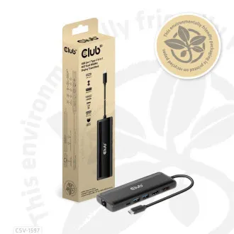 Club 3D Dokovací stanice USB-C 8v1, 1xDP, 1xHDMI, 1xUSB-C PD100W, 2xUSB, čtečka SD karet, šedá Club 3D Dokovací stanice USB-C 8v1, 1xDP, 1xHDMI, 1xUSB-C PD100W, 2xUSB, čtečka SD karet, šedá