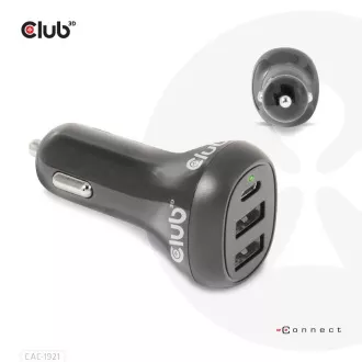 Club3D Auto nabíječka pro Notebooky 36W, 3 porty (2xUSB-A + USB-C) Club3D Auto nabíječka pro Notebooky 36W, 3 porty (2xUSB-A + USB-C)