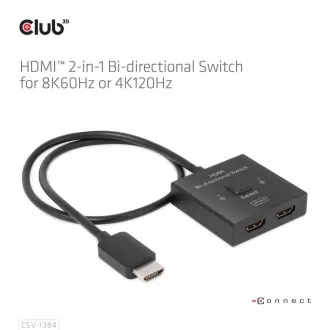 Club3D Switch, HDMI na 2xHDMI Oboustranný 2v1, 8K60Hz, 4K120Hz Club3D Switch, HDMI na 2xHDMI Oboustranný 2v1, 8K60Hz, 4K120Hz