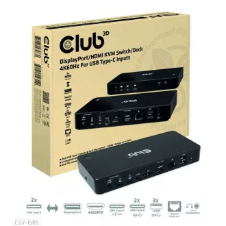 Club3D Dokovací stanice USB-C 10v1, 1xDP, 1xHDMI, 3xUSB-C, 3xUSB, 1xRJ45, 1x3.5mm, černá Club3D Dokovací stanice USB-C 10v1, 1xDP, 1xHDMI, 3xUSB-C, 3xUSB, 1xRJ45, 1x3.5mm, černá