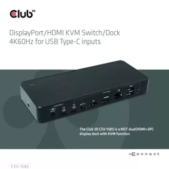 Club3D Dokovací stanice USB-C 10v1, 1xDP, 1xHDMI, 3xUSB-C, 3xUSB, 1xRJ45, 1x3.5mm, černá Club3D Dokovací stanice USB-C 10v1, 1xDP, 1xHDMI, 3xUSB-C, 3xUSB, 1xRJ45, 1x3.5mm, černá