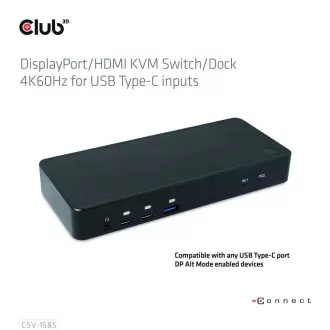 Club3D Dokovací stanice USB-C 10v1, 1xDP, 1xHDMI, 3xUSB-C, 3xUSB, 1xRJ45, 1x3.5mm, černá Club3D Dokovací stanice USB-C 10v1, 1xDP, 1xHDMI, 3xUSB-C, 3xUSB, 1xRJ45, 1x3.5mm, černá