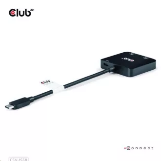 Club3D Video hub MST USB-C na 2xHDMI + USB-C PD 3.0, 4K60Hz
