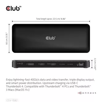 Club3D Dokovací stanice USB-C 12v1, 1xDP, 1xHDMI, 2xUSB-C, 4xUSB, 1xRJ45, černá Club3D Dokovací stanice USB-C 12v1, 1xDP, 1xHDMI, 2xUSB-C, 4xUSB, 1xRJ45, černá
