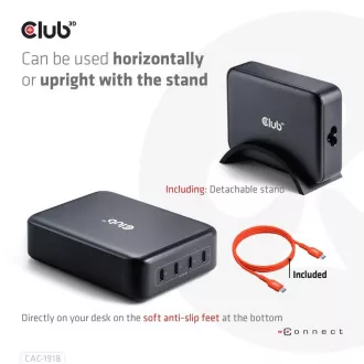 Club3D cestovní nabíječka 240W GaN technologie, 4xUSB-C, PPS + PD 3.1 Support Club3D cestovní nabíječka 240W GaN technologie, 4xUSB-C, PPS + PD 3.1 Support