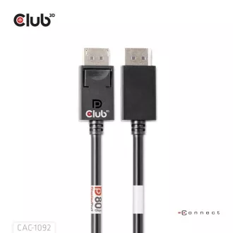 Club3D Kabel DisplayPort 2.1 na DisplayPort 2.1, VESA DP80, 4K240Hz/8K60Hz/10K60Hz (M/M), 1.6m, černá